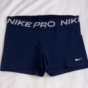 Nike Women's Pro Dark Blue Athletic Shorts